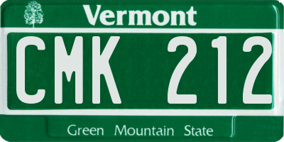 VT license plate CMK212