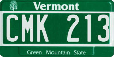 VT license plate CMK213