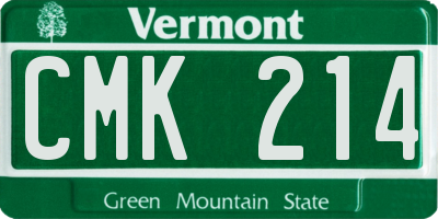 VT license plate CMK214