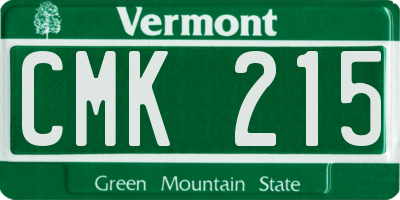 VT license plate CMK215
