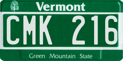 VT license plate CMK216
