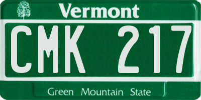 VT license plate CMK217