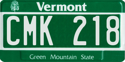 VT license plate CMK218