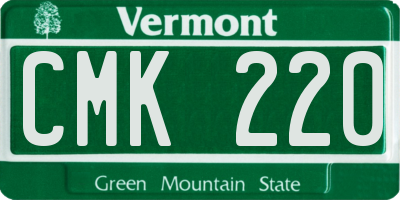 VT license plate CMK220