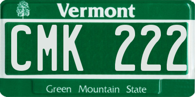 VT license plate CMK222