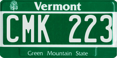 VT license plate CMK223