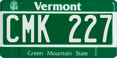 VT license plate CMK227