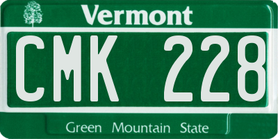 VT license plate CMK228