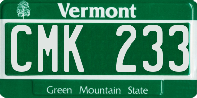 VT license plate CMK233