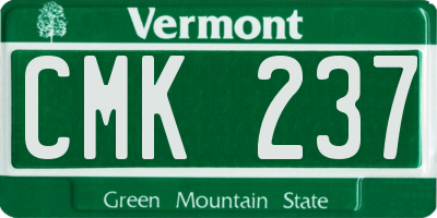 VT license plate CMK237