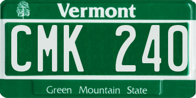 VT license plate CMK240
