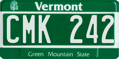 VT license plate CMK242