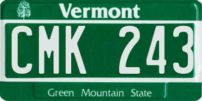 VT license plate CMK243