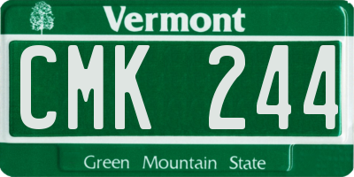 VT license plate CMK244