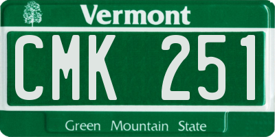 VT license plate CMK251