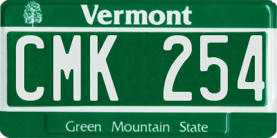 VT license plate CMK254
