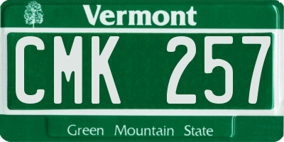 VT license plate CMK257