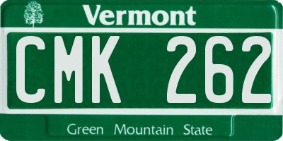 VT license plate CMK262