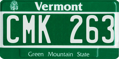 VT license plate CMK263