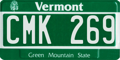 VT license plate CMK269