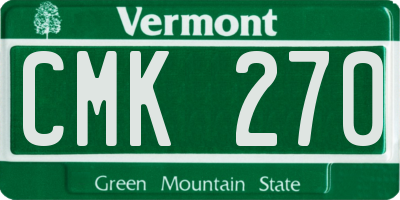 VT license plate CMK270