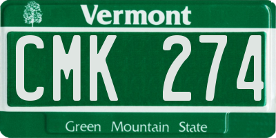 VT license plate CMK274