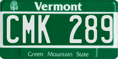 VT license plate CMK289