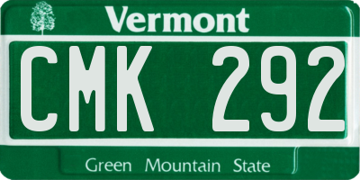 VT license plate CMK292