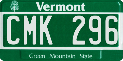 VT license plate CMK296