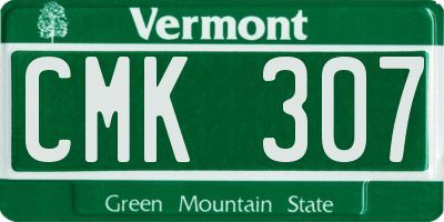 VT license plate CMK307