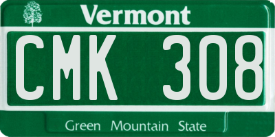 VT license plate CMK308