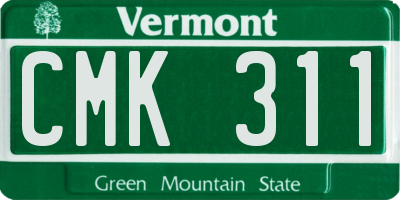 VT license plate CMK311
