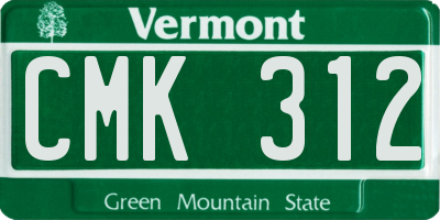 VT license plate CMK312