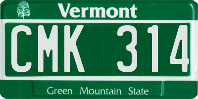 VT license plate CMK314