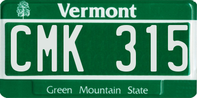 VT license plate CMK315