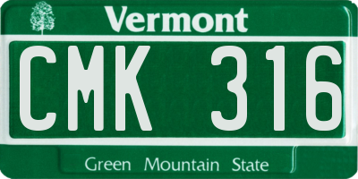 VT license plate CMK316