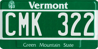 VT license plate CMK322