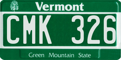 VT license plate CMK326
