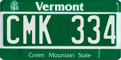VT license plate CMK334