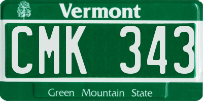 VT license plate CMK343