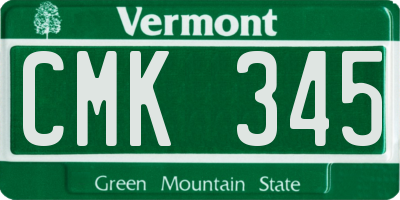 VT license plate CMK345