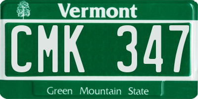 VT license plate CMK347