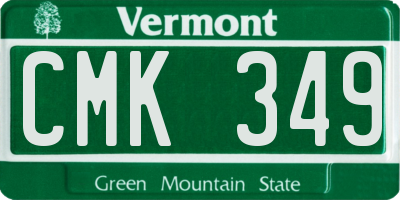 VT license plate CMK349