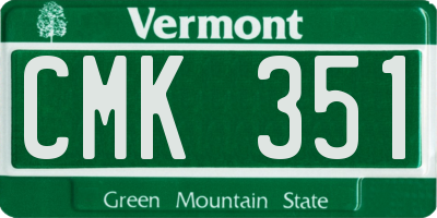 VT license plate CMK351