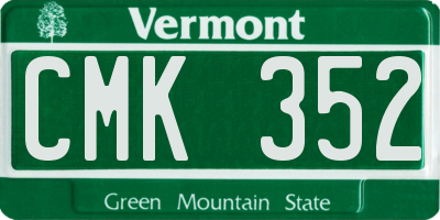 VT license plate CMK352