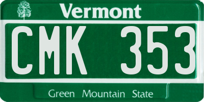 VT license plate CMK353