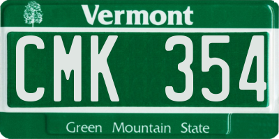 VT license plate CMK354
