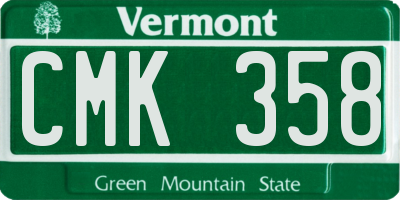 VT license plate CMK358