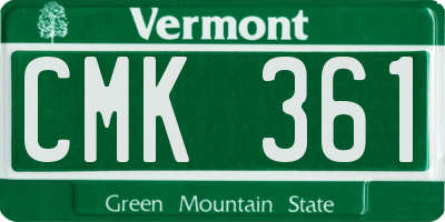VT license plate CMK361