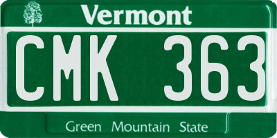 VT license plate CMK363